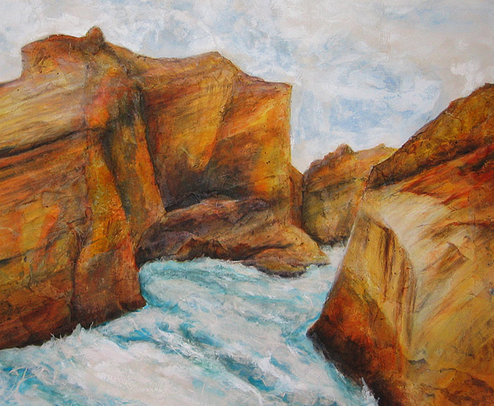Cape Kiwanda Cove - Painted Collage