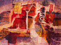At the Shore, painted collage