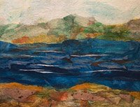 Columbia River, painted collage